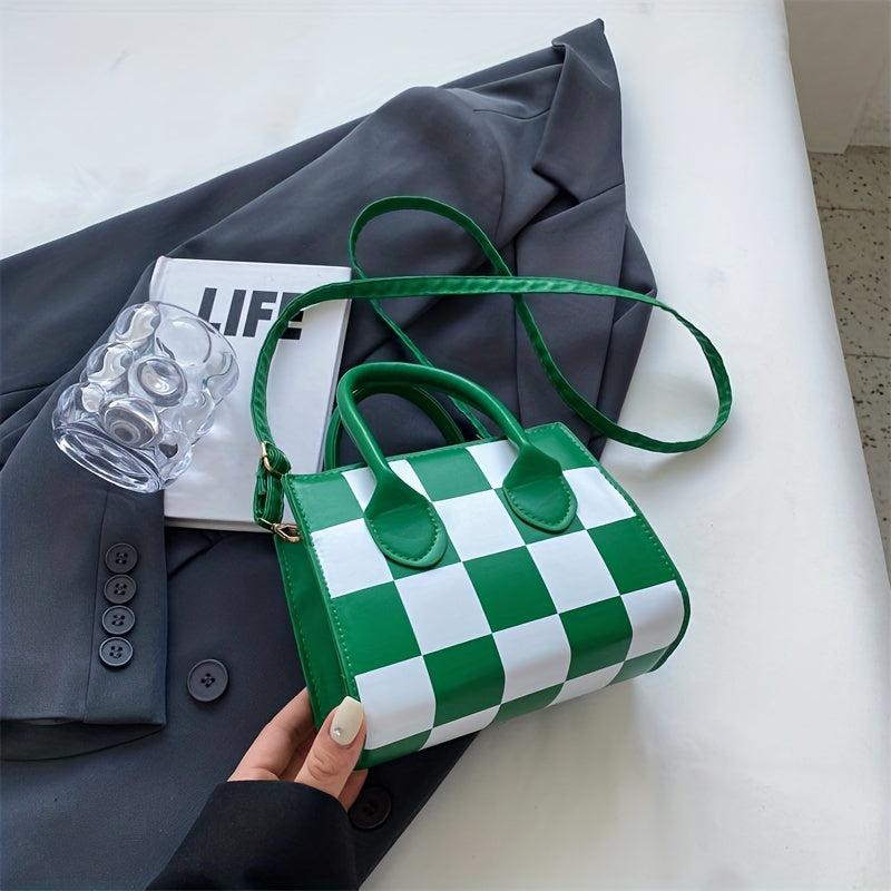Checkerboard Pattern Small Bag Stylish Shoulder Bag Niche Satchel Bag