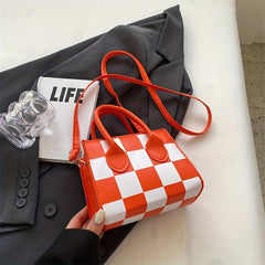 Checkerboard Pattern Small Bag Stylish Shoulder Bag Niche Satchel Bag