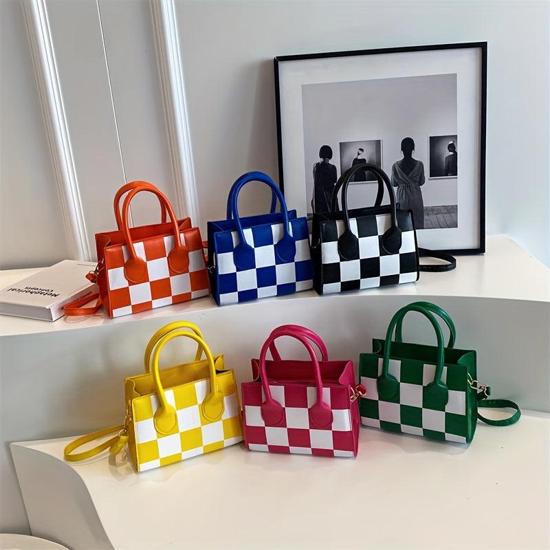Checkerboard Pattern Small Bag Stylish Shoulder Bag Niche Satchel Bag