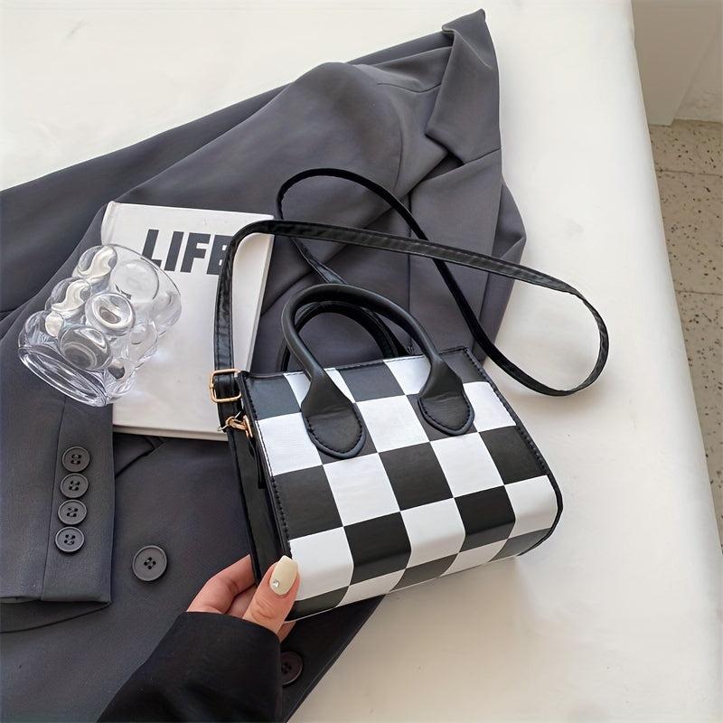 Checkerboard Pattern Small Bag Stylish Shoulder Bag Niche Satchel Bag