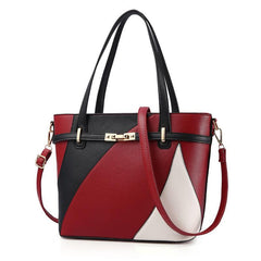 Coloblock Quilted Hand Tote Bag Women's Large Capacity Shoulder Bag Satchel