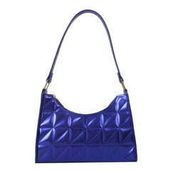 Argyle Quilted Shoulder Bag PU Leather Handbag Underarm Purse