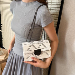 Studded Crossbody Bag Punk Shoulder Handbag