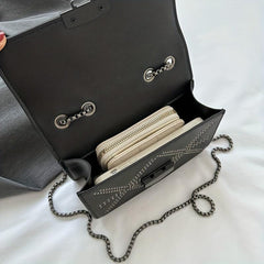 Studded Crossbody Bag Punk Shoulder Handbag