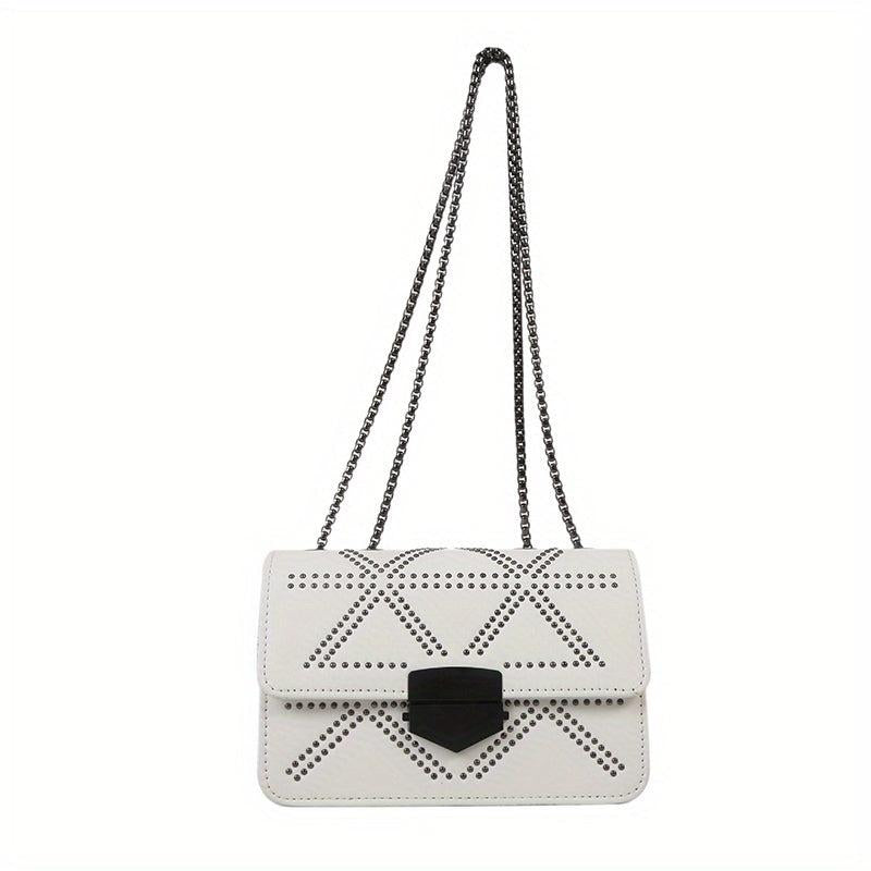 Studded Crossbody Bag Punk Shoulder Handbag