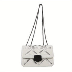 Studded Crossbody Bag Punk Shoulder Handbag