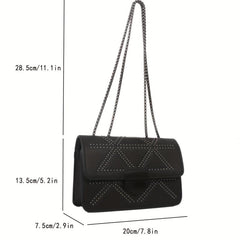 Studded Crossbody Bag Punk Shoulder Handbag