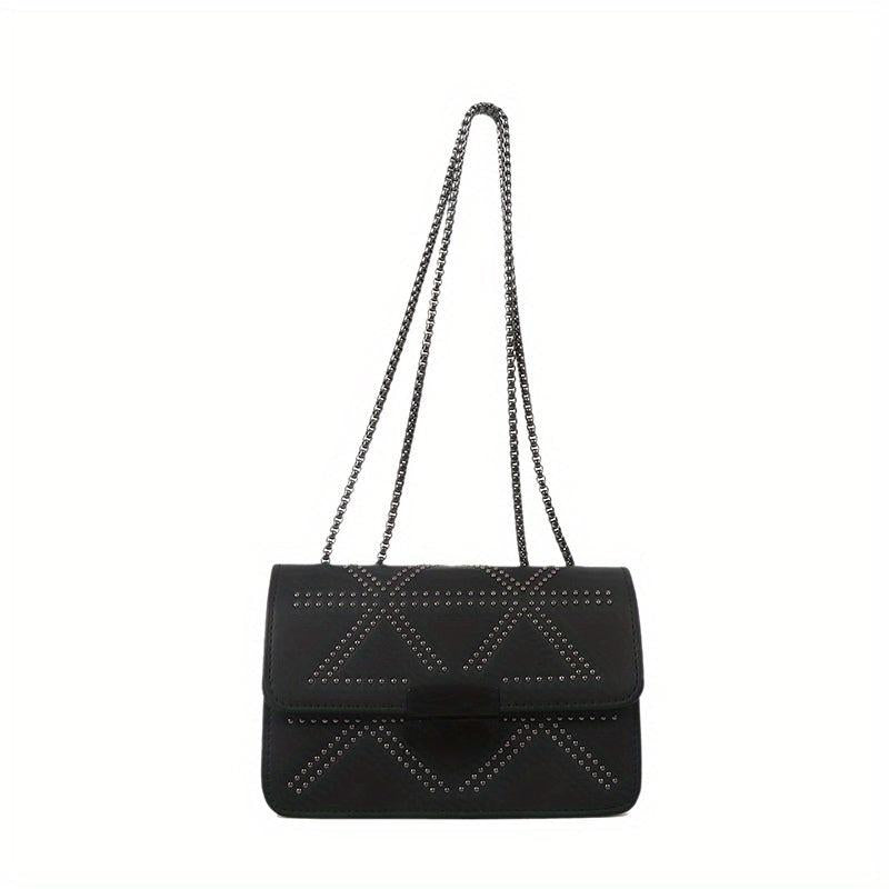 Studded Crossbody Bag Punk Shoulder Handbag