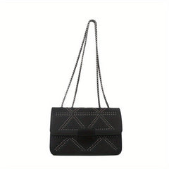 Studded Crossbody Bag Punk Shoulder Handbag