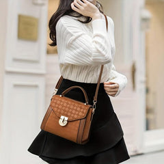 Vintage Pattern Square Shoulder Bag Work Satchel Bag Women's Bag