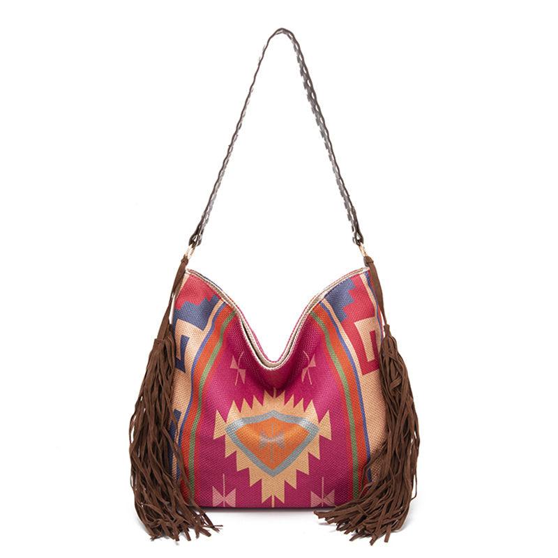 Indian Style Tassel Shoulder Bag Large Capacity Women's Shoulder Bag