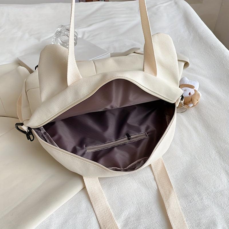 Cartoon Cat Shape Shoulder Bag Durable Canvas Crossbody Bag