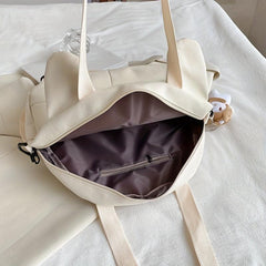 Cartoon Cat Shape Shoulder Bag Durable Canvas Crossbody Bag