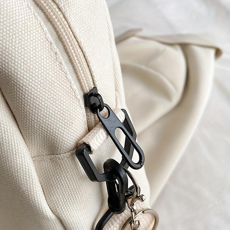Cartoon Cat Shape Shoulder Bag Durable Canvas Crossbody Bag