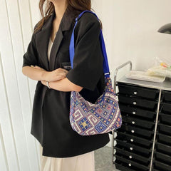Clorbloc Geometric Pattern Shoulder Bag Ethnic Handbag Vintage Purse