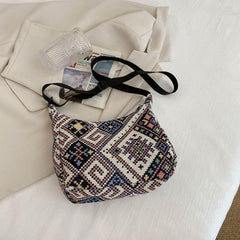 Clorbloc Geometric Pattern Shoulder Bag Ethnic Handbag Vintage Purse