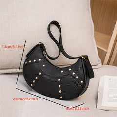 Versatile Half Moon Bag Women's Casual Shoulder Bag & Purse