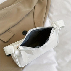 Vintage Solid Shoulder Bag Underarm Handbag Baguette Bag Purse