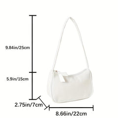 Vintage Solid Shoulder Bag Underarm Handbag Baguette Bag Purse