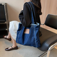 Large Canvas Tote Bag Soft Durable Shoulder Bag Women's Commuter Bag