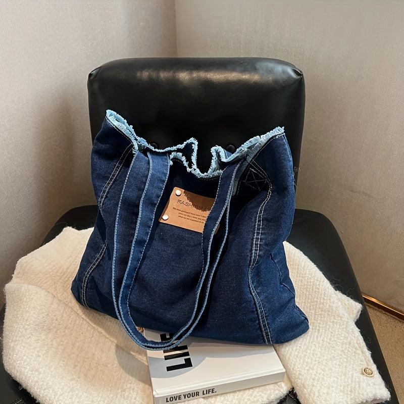 Large Canvas Tote Bag Soft Durable Shoulder Bag Women's Commuter Bag