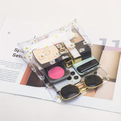 Daisy Pattern Shoulder Bag Transparent Satchel Bag