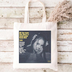 Music Girl Canvas Tote Bag Reusable Shopping Shoulder Portable Travel Beach