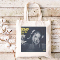 Music Girl Canvas Tote Bag Reusable Shopping Shoulder Portable Travel Beach