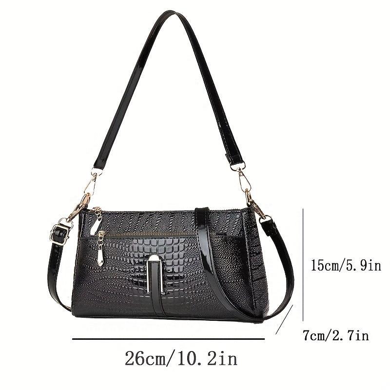 Crocodile Pattern Tote Bag Crossbody Bag Women's Handbag