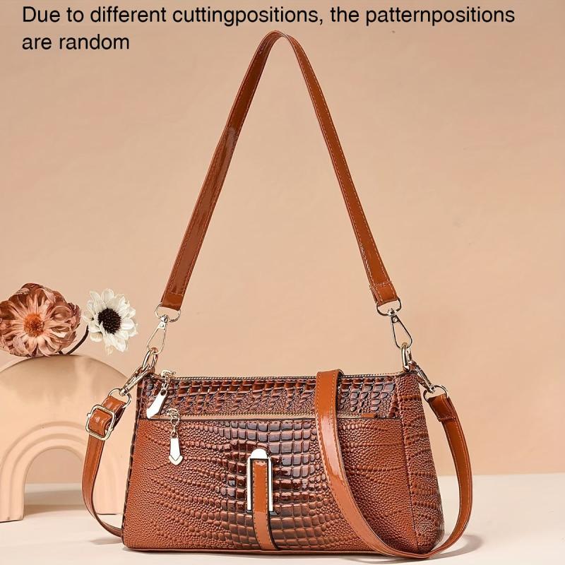 Crocodile Pattern Tote Bag Crossbody Bag Women's Handbag
