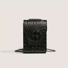 Crocodile Mini Shoulder Bag Crossbody Chain Strap Faux Leather