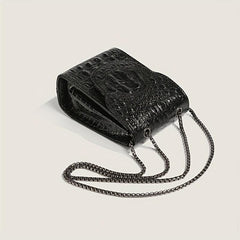 Crocodile Mini Shoulder Bag Crossbody Chain Strap Faux Leather