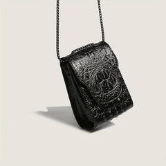 Crocodile Mini Shoulder Bag Crossbody Chain Strap Faux Leather