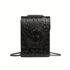 Crocodile Mini Shoulder Bag Crossbody Chain Strap Faux Leather