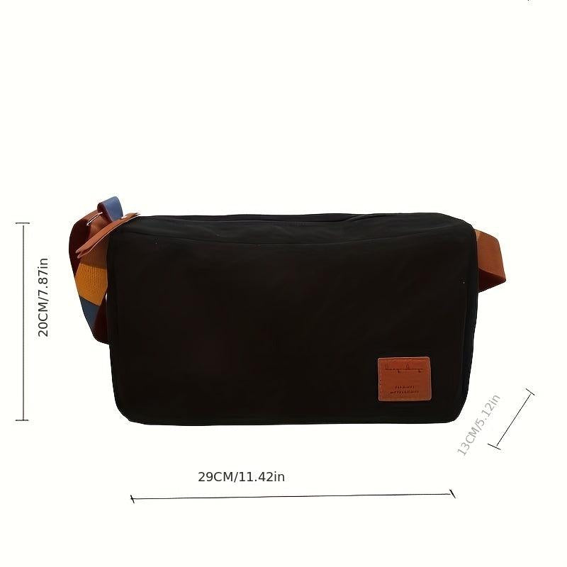 Casual Minimalist Crossbody Bag Colorful Strap Zipper Shoulder Bag