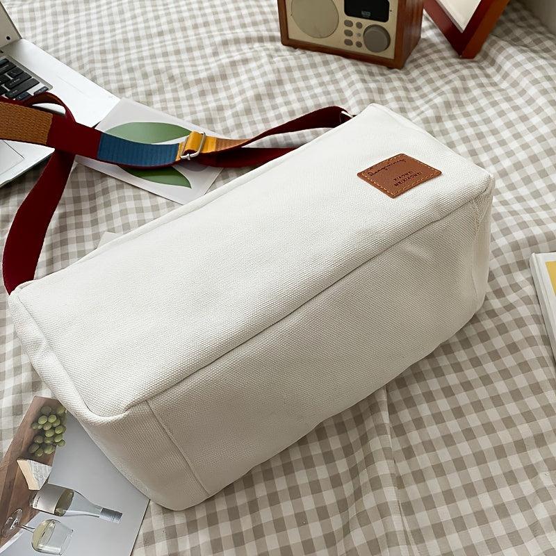 Casual Minimalist Crossbody Bag Colorful Strap Zipper Shoulder Bag