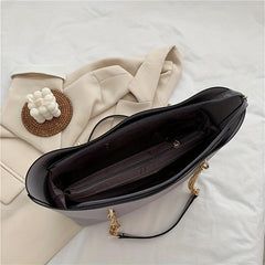 Women's Faux Leather Chain Tote Bag Large Capacity Handbag for Commuter & School