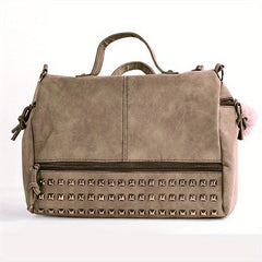 Vintage Studded Crossbody Bag Large Satchel Purse