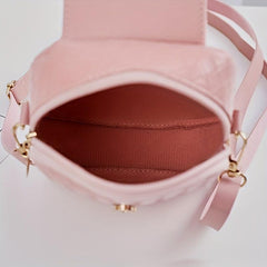 Lattice Pattern Crossbody Cell Phone Bag PU Leather Textured Bag