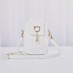 Lattice Pattern Crossbody Cell Phone Bag PU Leather Textured Bag