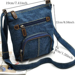 Retro Denim Shoulder Bag Crossbody Small Square Purse
