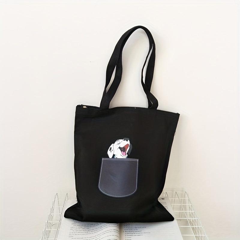 Dog Print Canvas Bag Eco friendly Shopping Bag