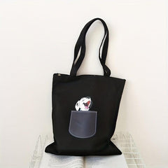 Dog Print Canvas Bag Eco friendly Shopping Bag