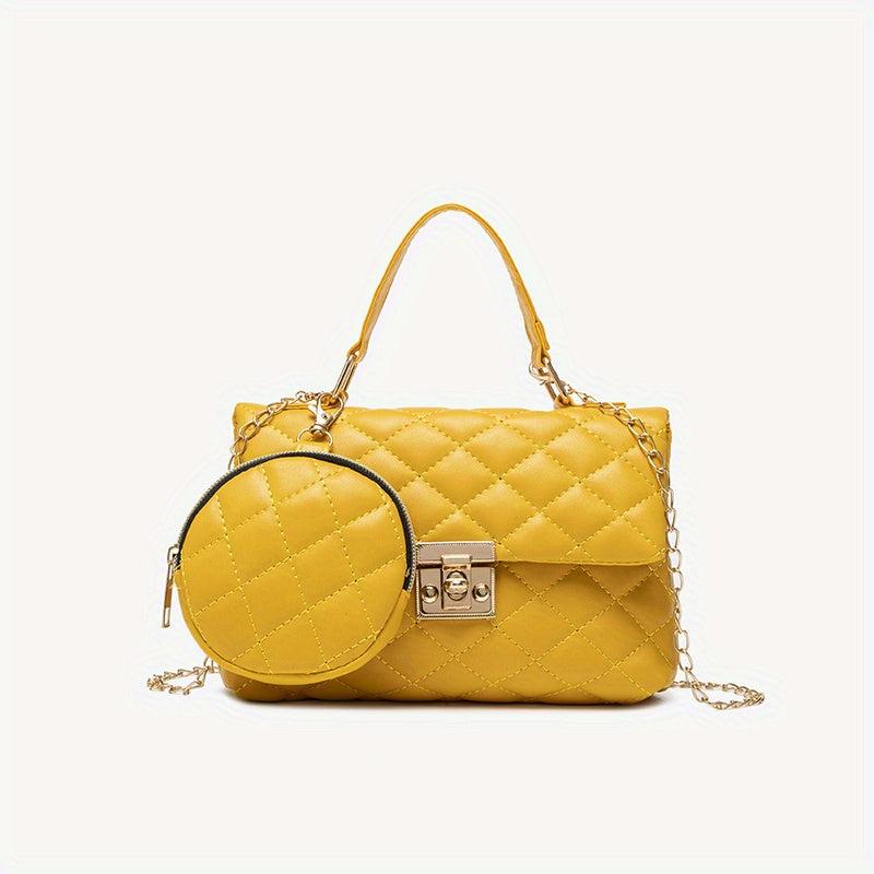 Argyle Pattern Square Bag Women's Flap Handbag