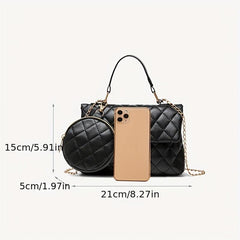 Argyle Pattern Square Bag Women's Flap Handbag