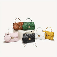 Argyle Pattern Square Bag Women's Flap Handbag