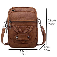 Retro Small Phone Bag Faux Leather Crossbody Bag