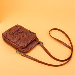 Retro Small Phone Bag Faux Leather Crossbody Bag