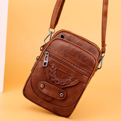 Retro Small Phone Bag Faux Leather Crossbody Bag