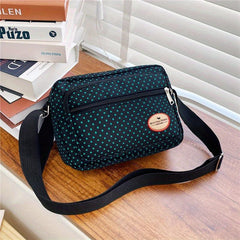 Polka Dot Crossbody Bag Nylon Shoulder Bag Women's Pockets Purse